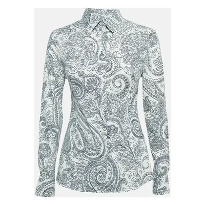 Etro White Printed Cotton Long Sleeve Shirt