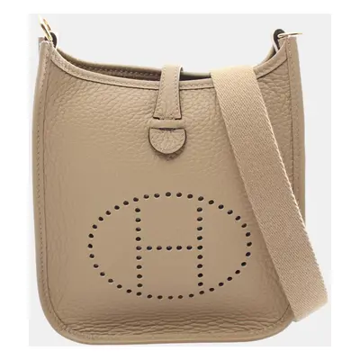 Hermes Evelyne TPM Shoulder Bag Beige Leather