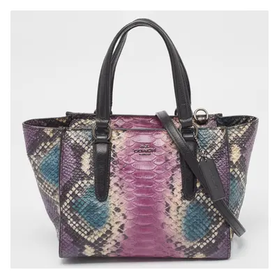 Coach Multicolor Python Embossed and Leather Crosby Carryall Tote