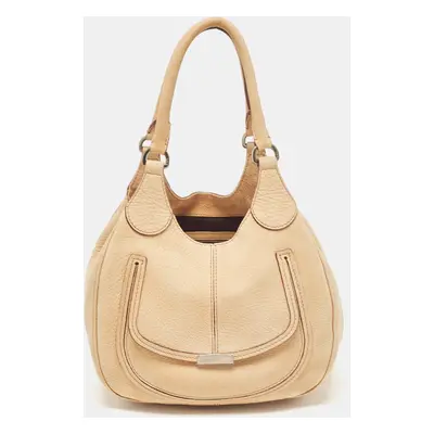 Tod's Tan Nubuck Leather Shoulder Bag