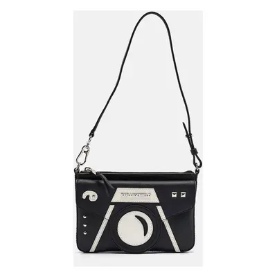 Karl Lagerfeld Black/White Faux Leather Camera Shoulder Bag