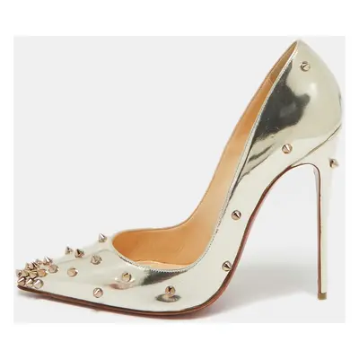 Christian Louboutin Gold Leather Degraspike Pumps Size