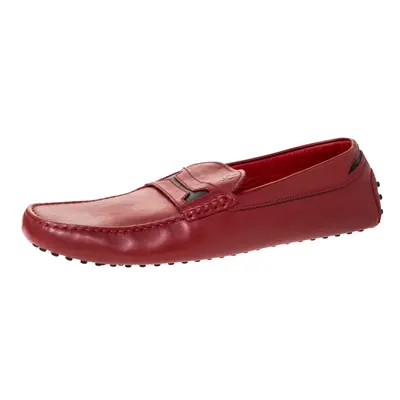 Tod's For Ferrari Red Leather Slip On Loafers Size