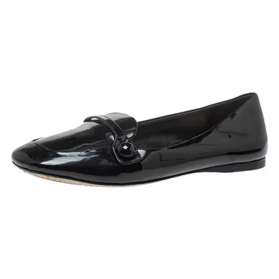 Miu Miu Black Patent Leather Slip on Flats Size