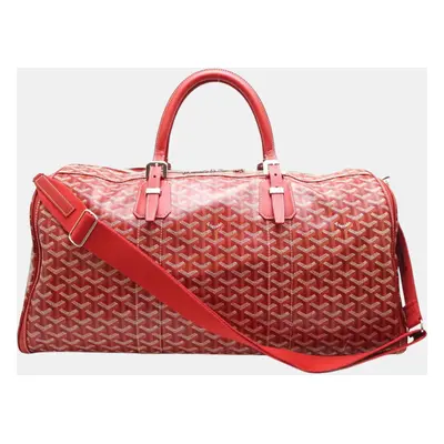 Goyard Pvc Coated Canvas Red Croisjour Boston Bag