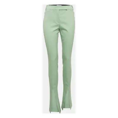 The Attico Green Wool Slit Detail Freja Skinny Pants