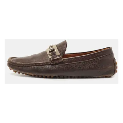 Gucci Brown Leather Horsebit Loafers Size