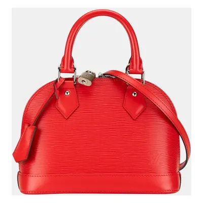 Louis Vuitton Coquelicot Red Leather Epi Alma BB Handbag