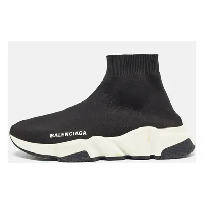 Balenciaga Black Knit Fabric Speed High Top Sneakers Size