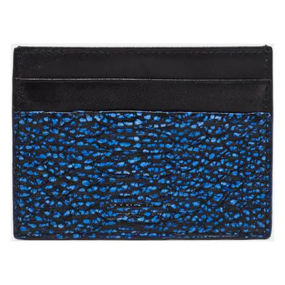 Roberto Cavalli Black/Blue Python Embossed Leather Card Holder