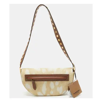 Burberry Beige Calf Hair Small Studded Olympia Shoulder Bag