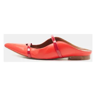 Malone Souliers Red Leather Maureen Flat Mules Size 37.5