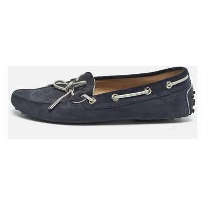 Tod's Navy Blue Suede Gommino Loafers Size