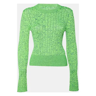 MM6 Maison Margiela Green Space Dyed Ribbed Knit Sweater