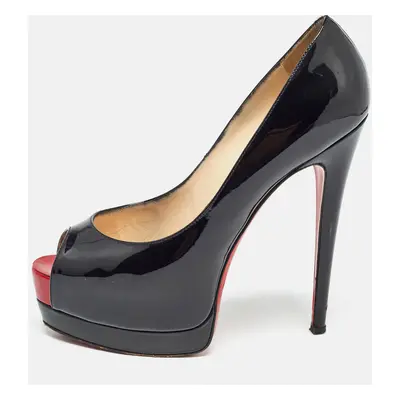 Christian Louboutin Black Patent Leather Altadama Pumps Size 36.5