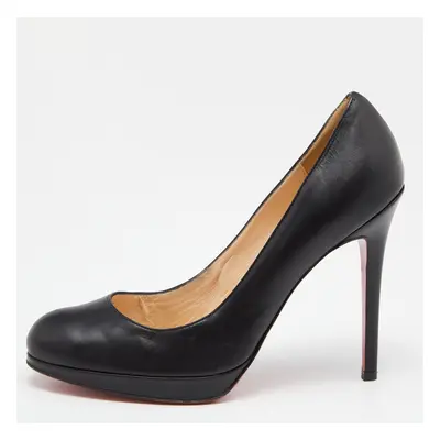 Christian Louboutin Black Leather New Simple Pumps Size 37.5