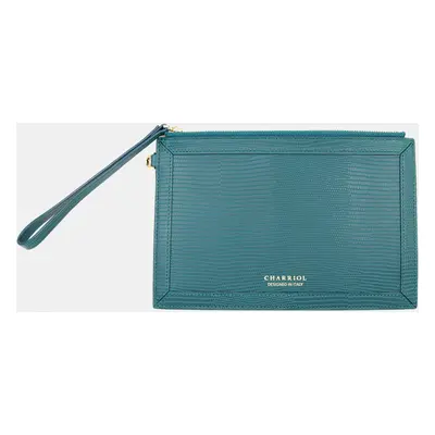 Charriol Green Leather Chameleon Pouches