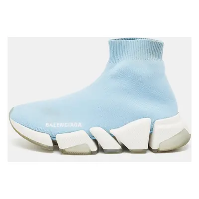 Balenciaga Blue Knit Fabric Speed 2.0 LT Sneakers Size