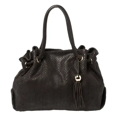 Furla Dark Brown Python Effect Tote