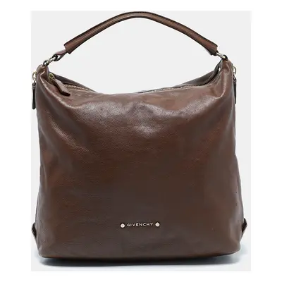 Givenchy Brown Leather Side Zip Hobo