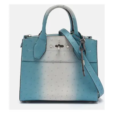 Louis Vuitton Blue/White Ombre Ostrich City Steamer Mini Bag