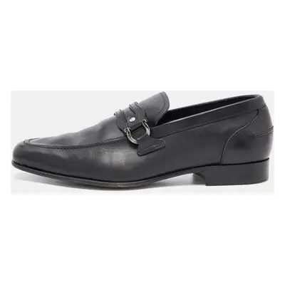 Salvatore Ferragamo Black Leaher Gancini Bit Slip On Loafers Size