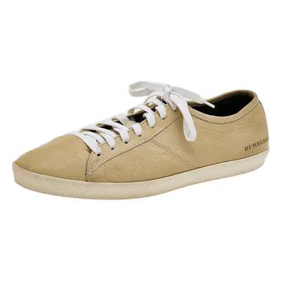 Burberry Beige Leather Low Top Sneakers Size