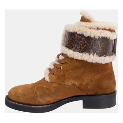 Louis Vuitton Brown Suede/Shearling Ranger Wonderland Combat Boots