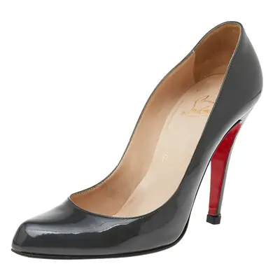 Christian Louboutin Dark Grey Patent Leather Pumps Size 38.5