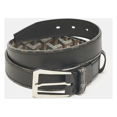 Goyard Black Goyardine Coated Canvas and Leather Buckle Belt