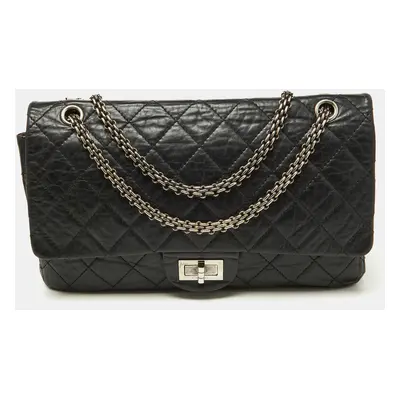 Chanel Black Quilted Aged Leather Reissue 2.55 Classic Flap Bag