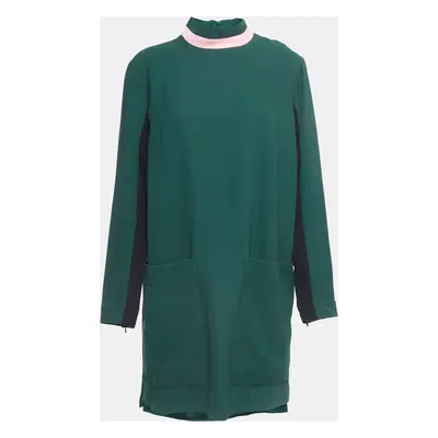 Burberry Green Wool Blend Midi Dress