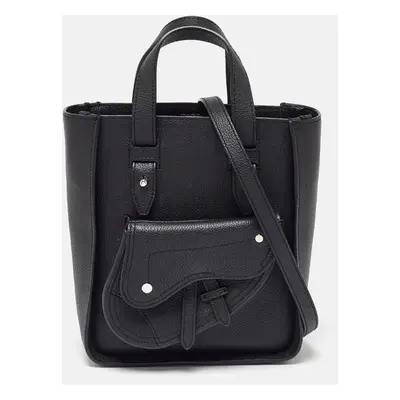 Dior Black Leather Saddle Tote