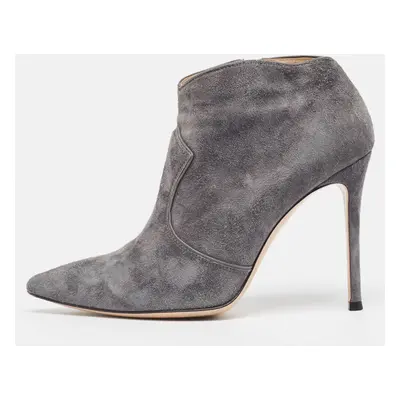 Gianvito Rossi Grey Suede Ankle Boots Size 37.5