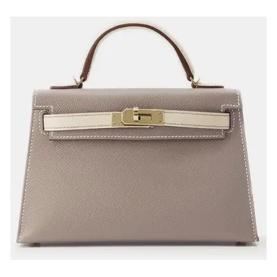 Hermes Gris Asphalt/Craie Epsom Mini Kelly Do Bag