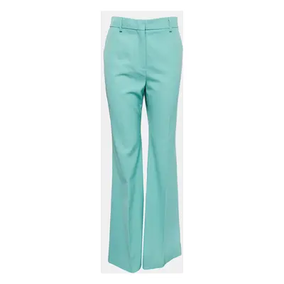 Sportmax Green Wool Blend High Waist Flared Trousers