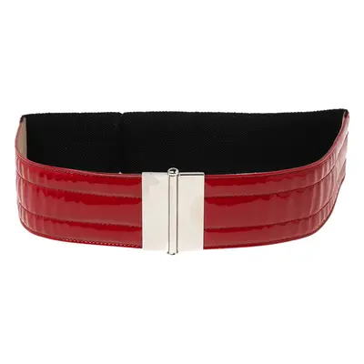 Dolce & Gabbana Red/Black Patent Leather and Elastic Waist Belt