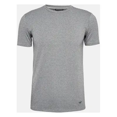 Emporio Armani Grey Patterned Knit Crew Neck T-Shirt