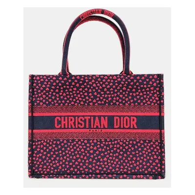 Christian Dior Red Canvas Book Tote Bag