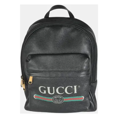 Gucci Black Calfskin Vintage Logo Day Backpack