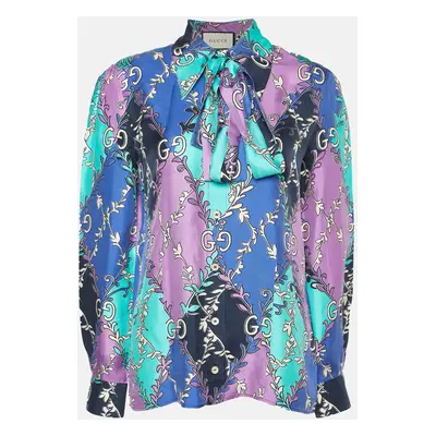 Gucci Multicolor GG Rhombus Printed Silk Buttoned Up Shirt