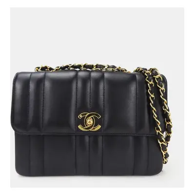 Chanel Black Vertical Quilted Caviar Flap Bag