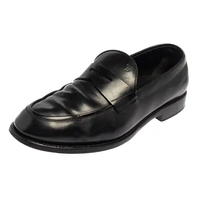 Tod's Black Leather Penny Slip On Loafers Size