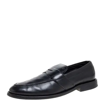 Tod's Black Leather Penny Slip On Loafers Size