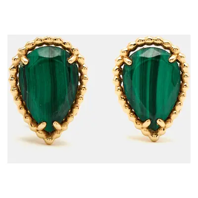 Boucheron Serpent Boheme Malachite 18k Yellow Gold Motif Earrings