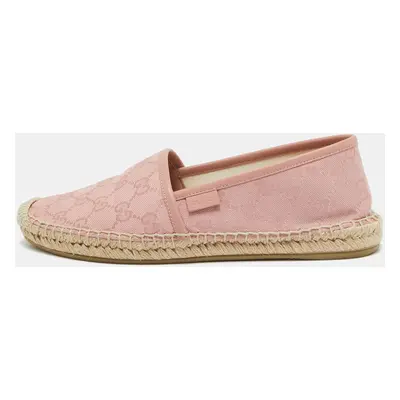 Gucci Pink GG Canvas Espadrille Flats Size