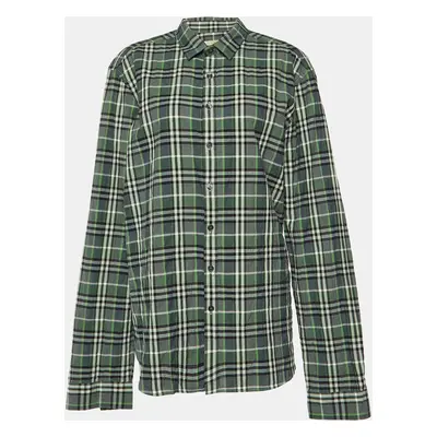 Burberry Brit Green Nova Check Cotton Long Sleeve Shirt