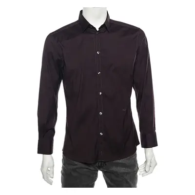 D&G Dark Burgundy Cotton Button Front Brad Shirt