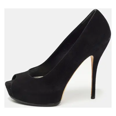 Gucci Black Suede Platform Pumps Size