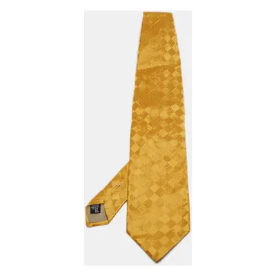 Giorgio Armani Yellow Patterned Silk Traditional Tie